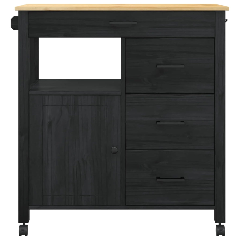 Carrello da Cucina MONZA Nero 84 x 40 x 88,5 cm
