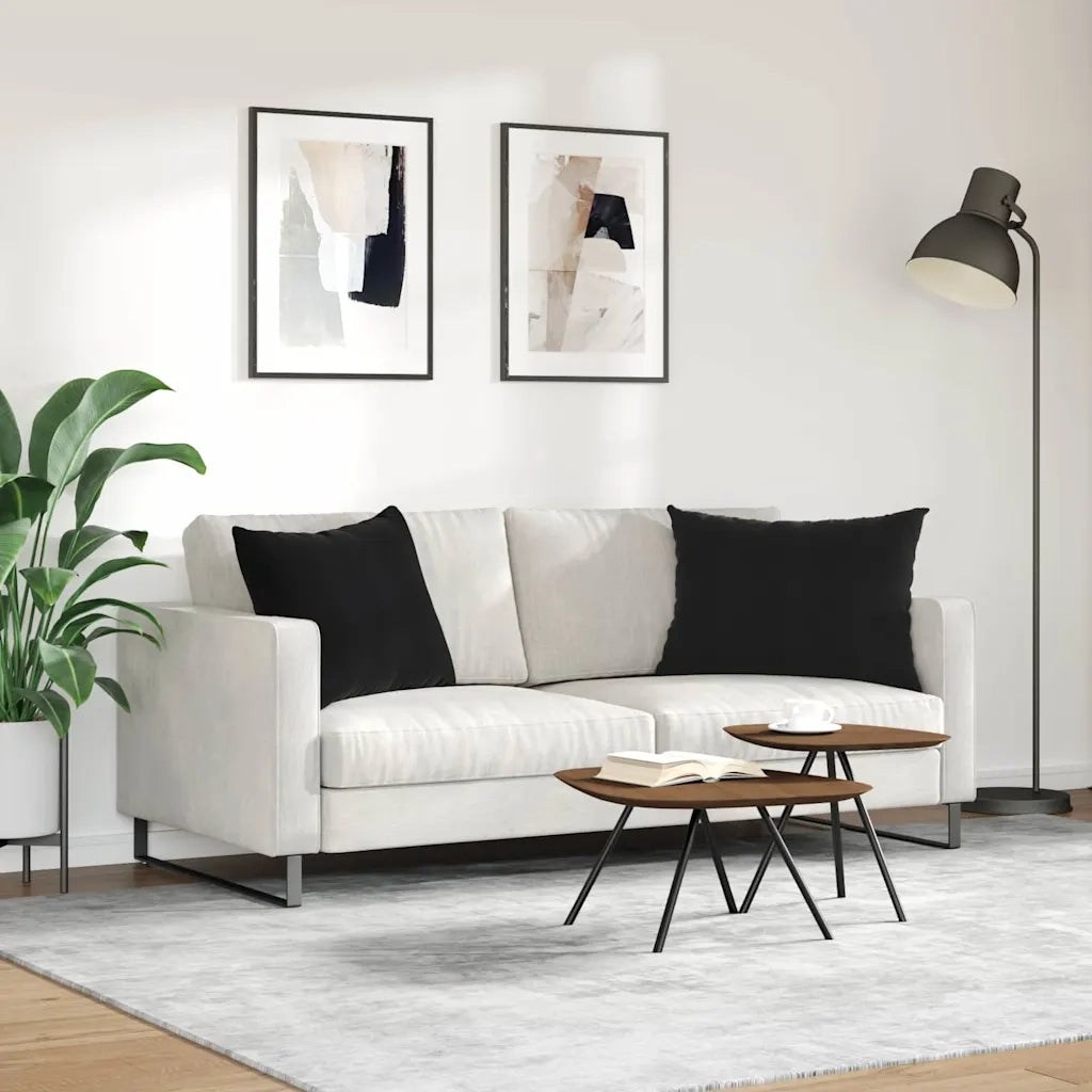 Cuscini da Divano 2 pcs Nero 70 x 50 cm Tessuto in Cords 42013762
