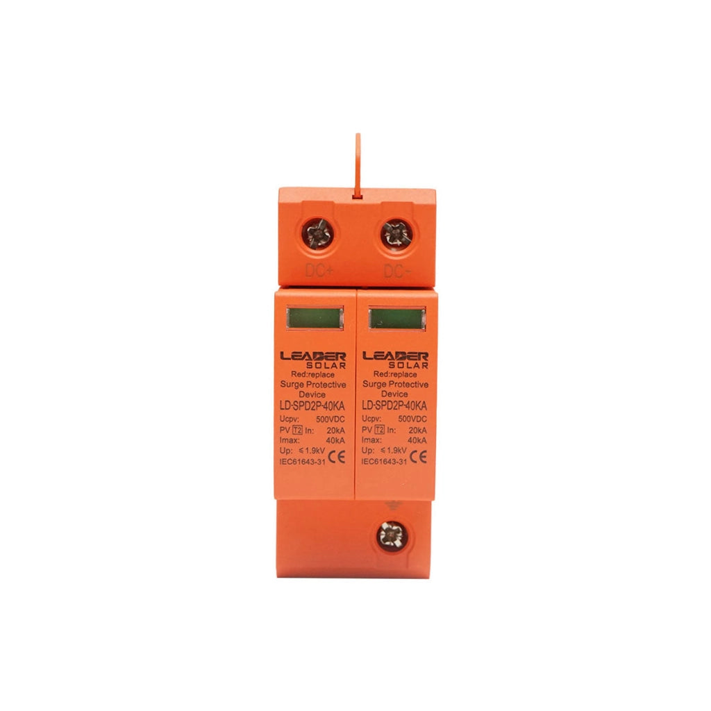 Scaricatore di sovratensione con segnalazione per impianti fotovoltaici LD-SPD-2P-40kA-500VDC Leader