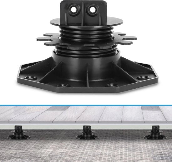 Verstabile terrazzieri da 100x - 60-140 mm - Sostegno per pavimento - Regolabile in altezza - Adatto per WPC, pietra, griglia