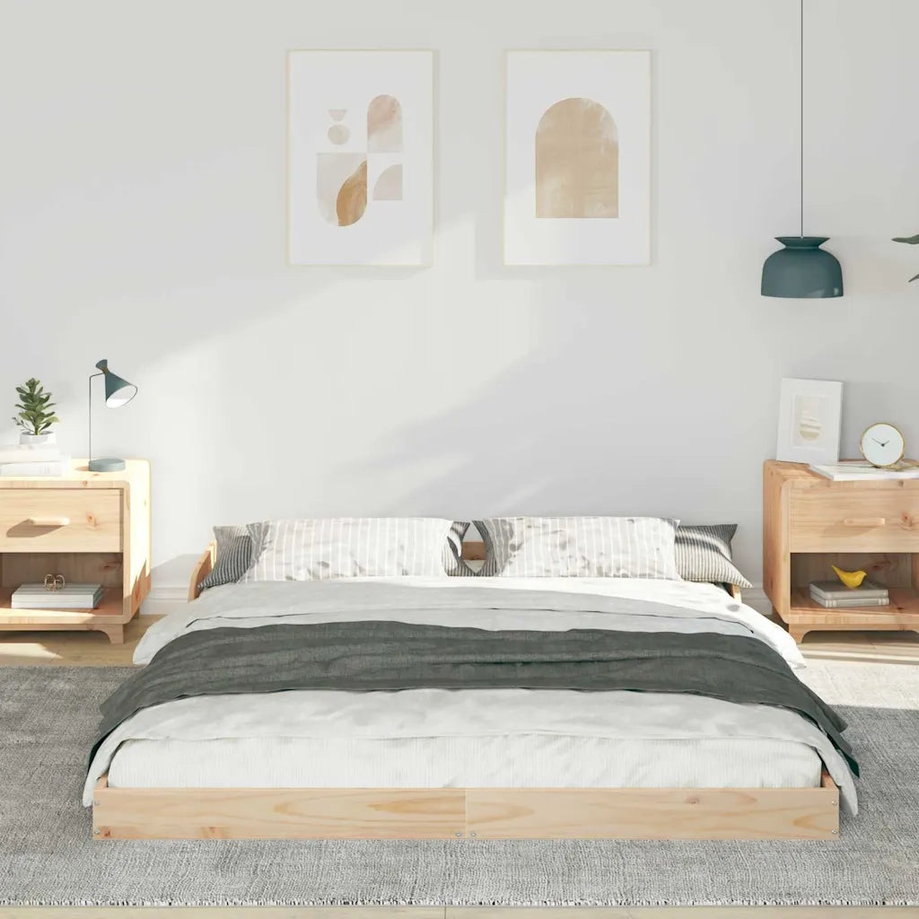 Letto matrimoniale | Letto per adulti | Struttura del letto Marrone 150 x 200 cm Pino massello