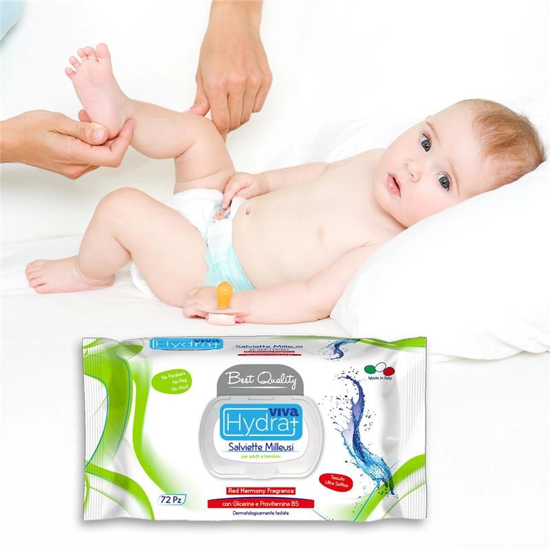 MAURY'S SET 12CF SALVIETTE DETERGENTI UMIDIFICATE MILLEUSI RED HARMONY 72PZ PER ADULTI E BAMBINI