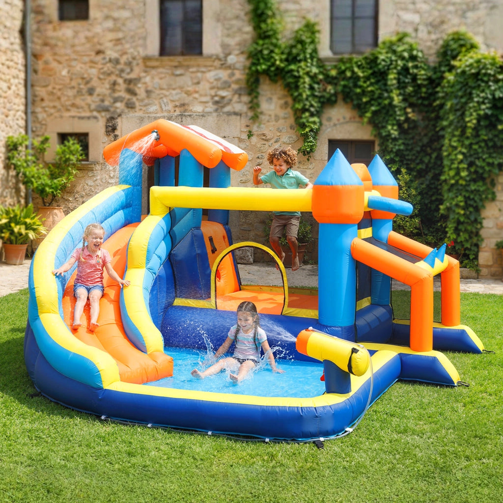 Castello gonfiabile 8 in 1 con scivolo trampolino ¨C Minimal ¨C 550W