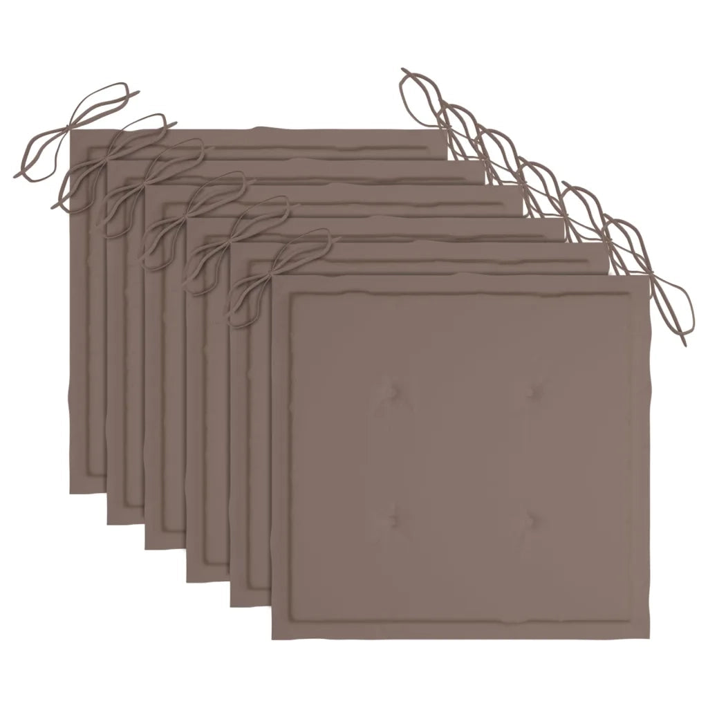 Sedie da Giardino con Cuscini 6 pz in Legno Massello di Acacia 3078159