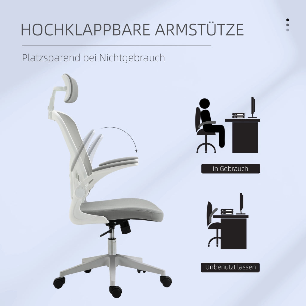 Sedia da ufficio ergonomica ¨C zephmum ¨C grigio 65x64x114-122 cm