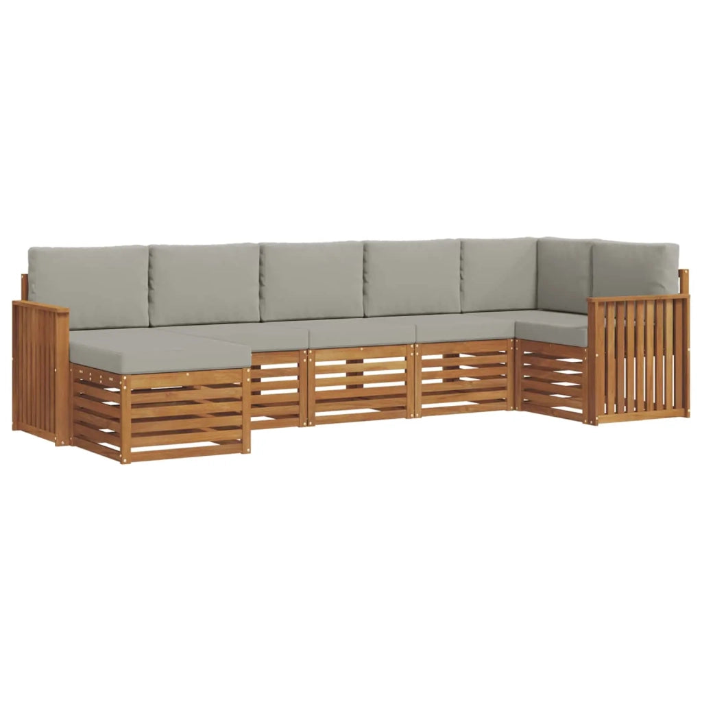 Set divano sezionale con cuscino 7 pcs Grigio Naturale e Chiaro 3375166