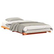 Letto singolo | Letto per adulti | Struttura del letto Marrone cerato 90 x 220 cm Pino massello