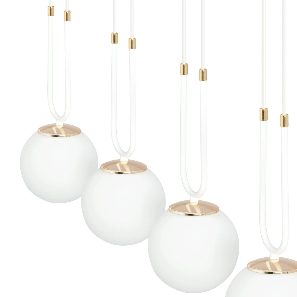 Lampadario Emibig Glam 3 luci E14 bianco oro opale