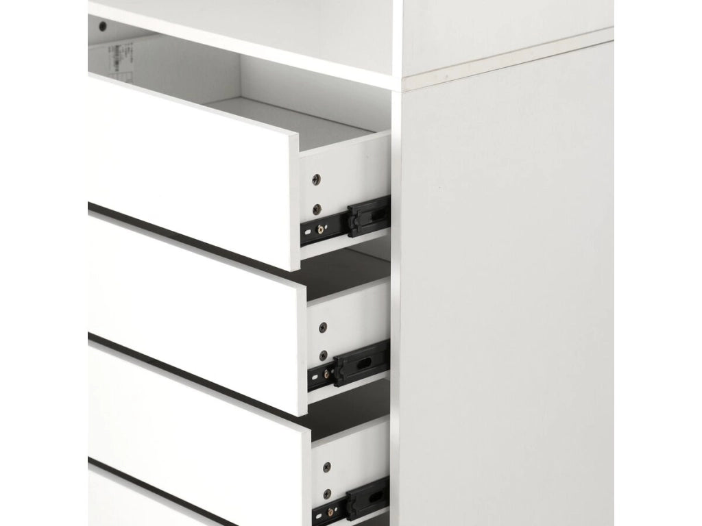 Armadio "Opéra" con 5 cassetti e 2 ripiani - 60 x 45 x 180 cm - Bianco