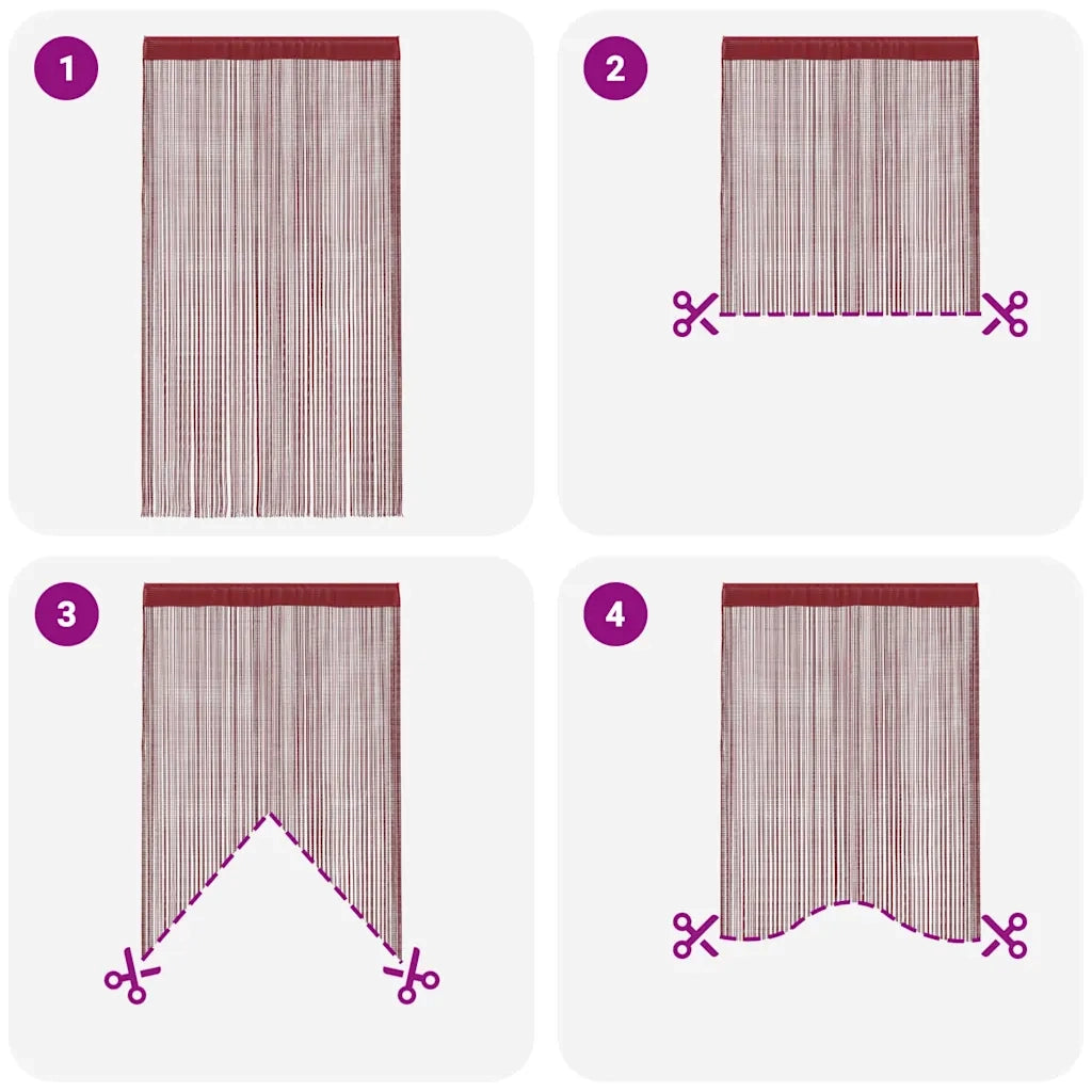 Tende a Filo 2 pz 140x250 cm Rosso Bord¨°