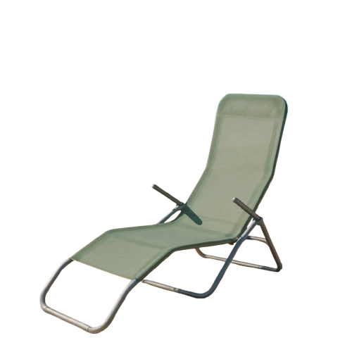 Sedia sdraio chaise longue Riviera Struttura in acciaio e textilene verde 140x60x96 cm