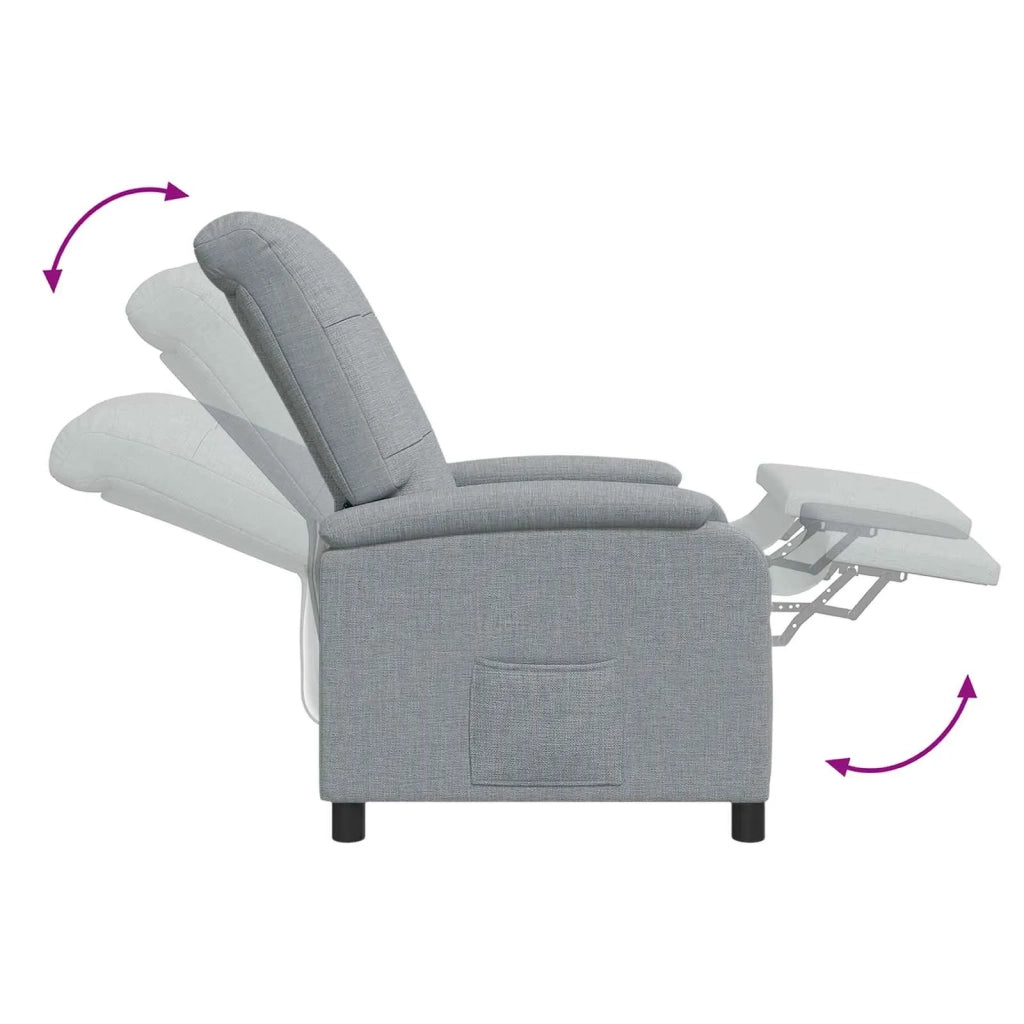 Poltrona Massaggiante Grigio Chiaro Tessuto 42034969