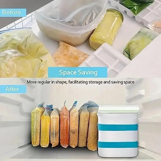 Blocco Congelatore a Silicone - Contenitore per Zuppa - Congelatore a Termo - Congelamento Efficiente - Facile da Riempire - 6 x 18,5 x 21,8 cm
