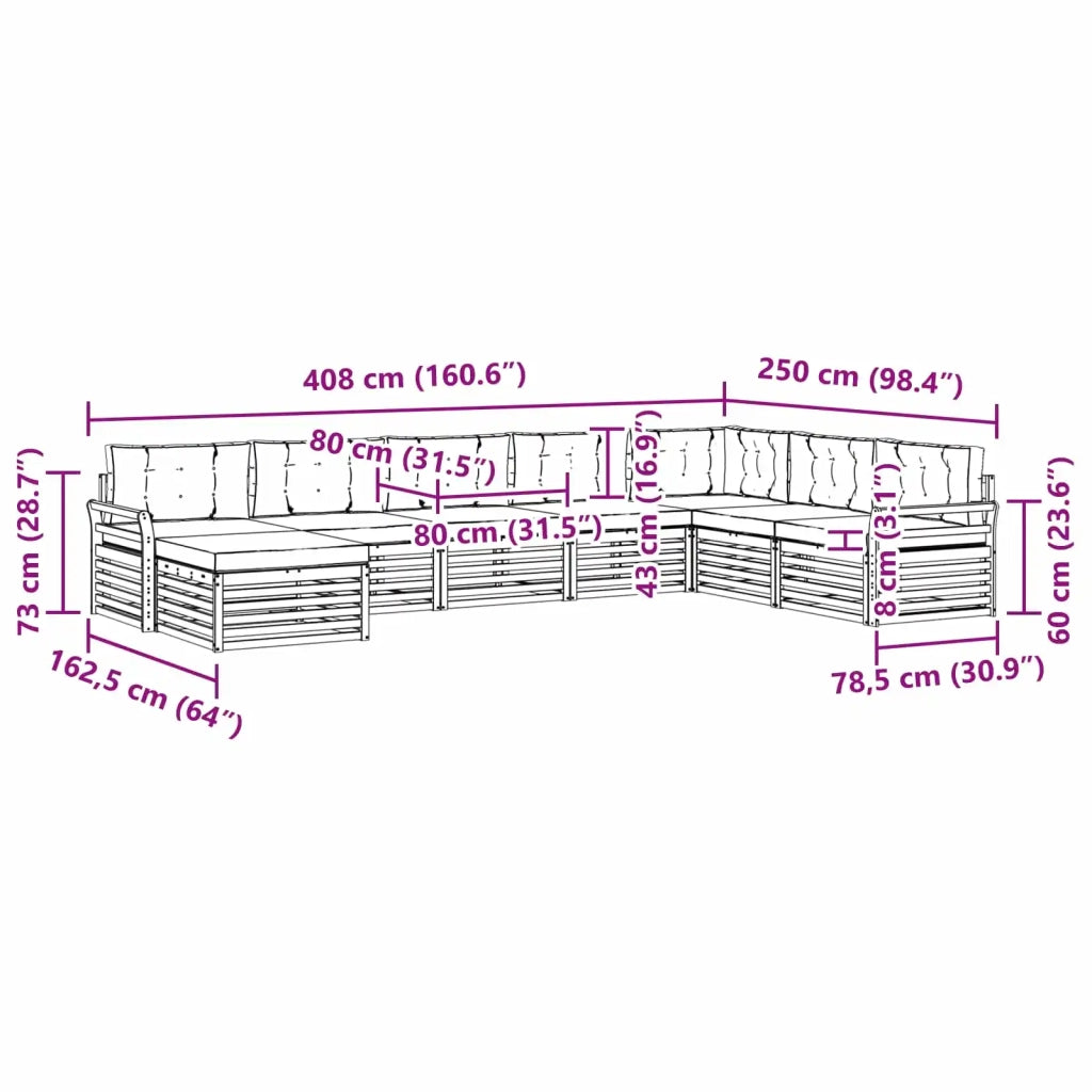 Set di divani da esterno 8 pcs Bianco e Antracite 3390967