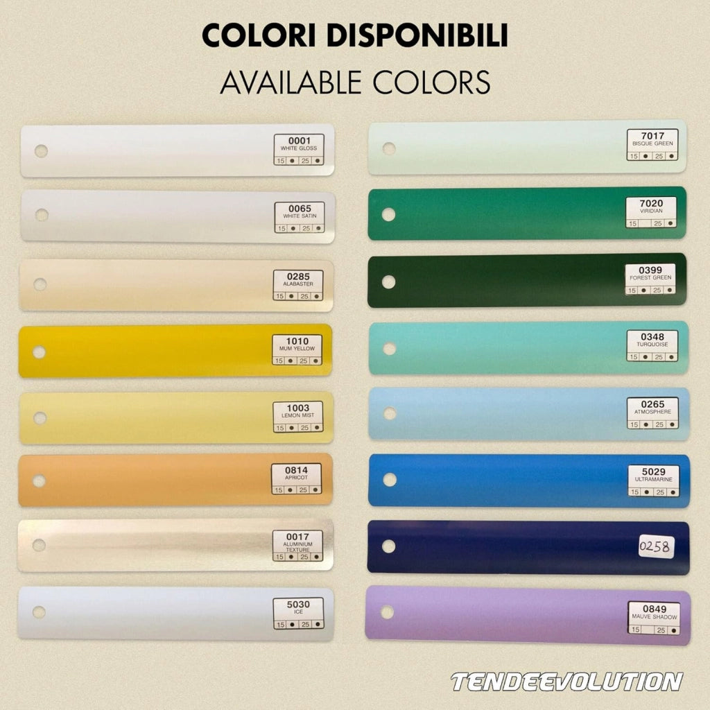 Tenda Veneziana Su Misura in Alluminio, Lamella da 25mm - Larghezza 0,80 x Altezza 1,50, Col. Blu 0258, Comando e Orientamento a Sinistra