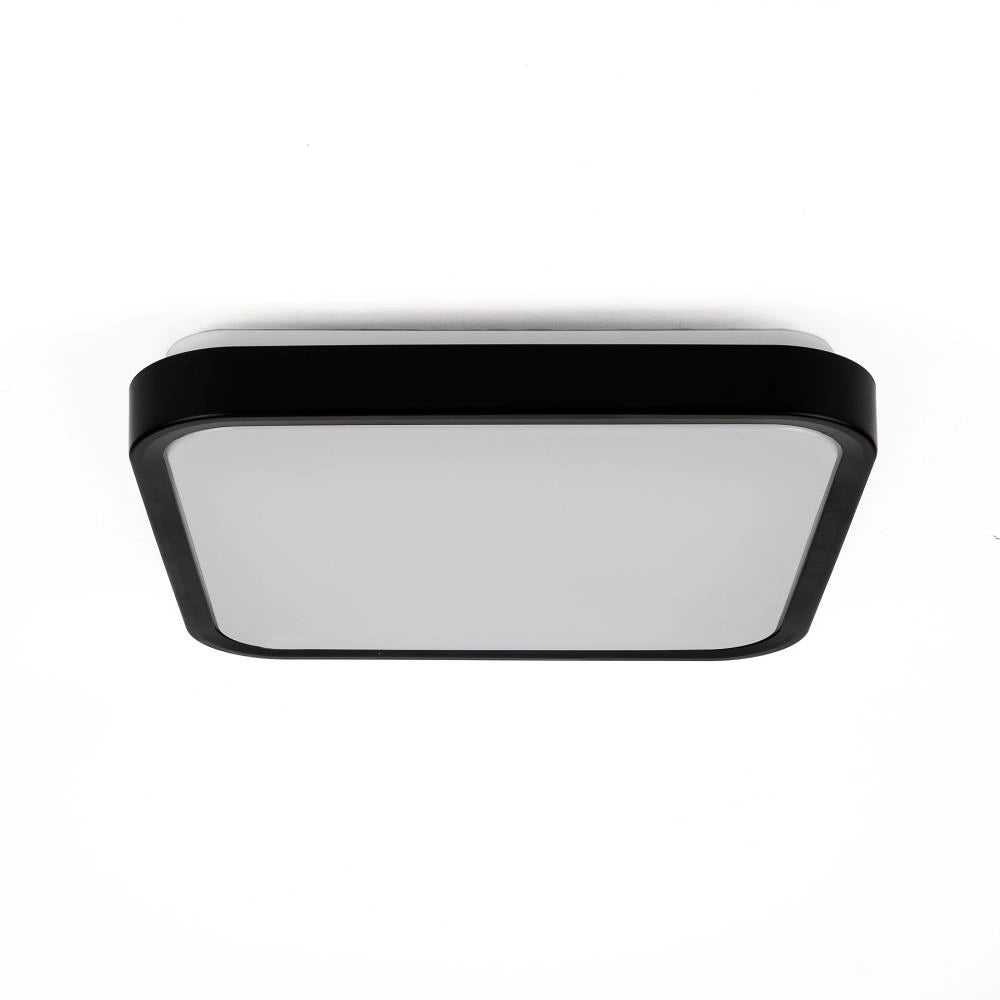 Plafoniera LED quadrata nera 18W 4000K sensore telecomando