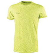 U-Power EY195YF Fluo T-Shirt da lavoro manica corta 100% cotone fiammato Slim-Fit girocollo colore Giallo