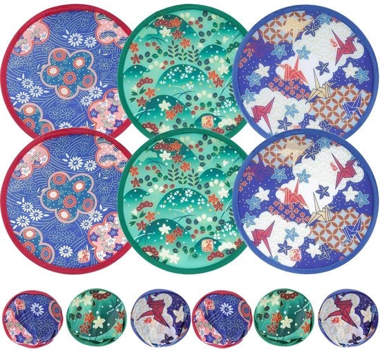 Maniglione a mano - 6 pezzi - Ripiegabile - Ventilatore a sfera - Decorazione estiva - Diametro 21 cm - Varie forme