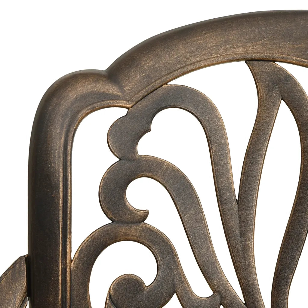 Sedie da Giardino 2 pz in Alluminio Pressofuso Bronzo 315567
