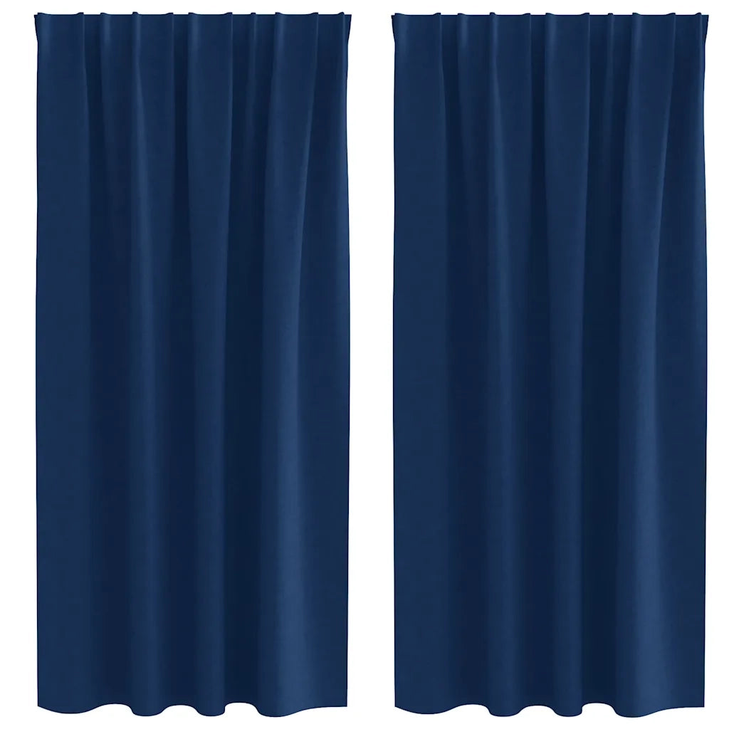 Tende Blackout con Anelli 2 pcs Blu Scuro 175 x 140 cm 4107474