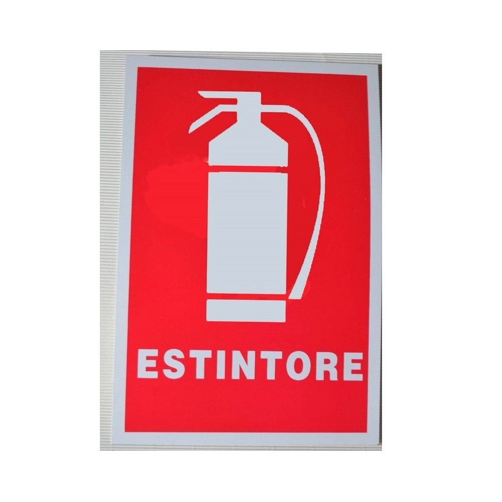 Trade Shop - Cartello Presenza Di Estintore Segnaletica Sicurezza Avvertimento Plastificato -