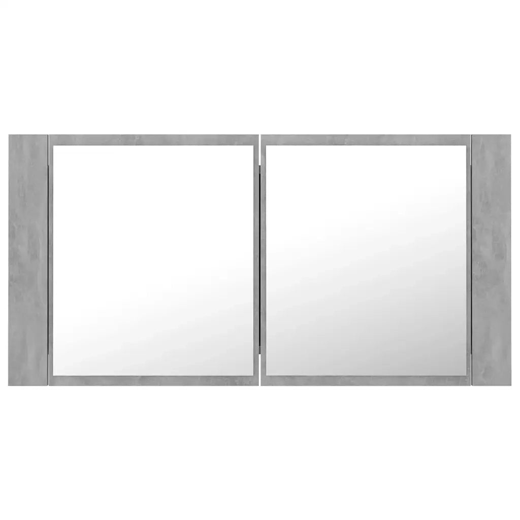 Armadietto a Specchio con Luci LED Grigio Cemento in Acrilico 804976