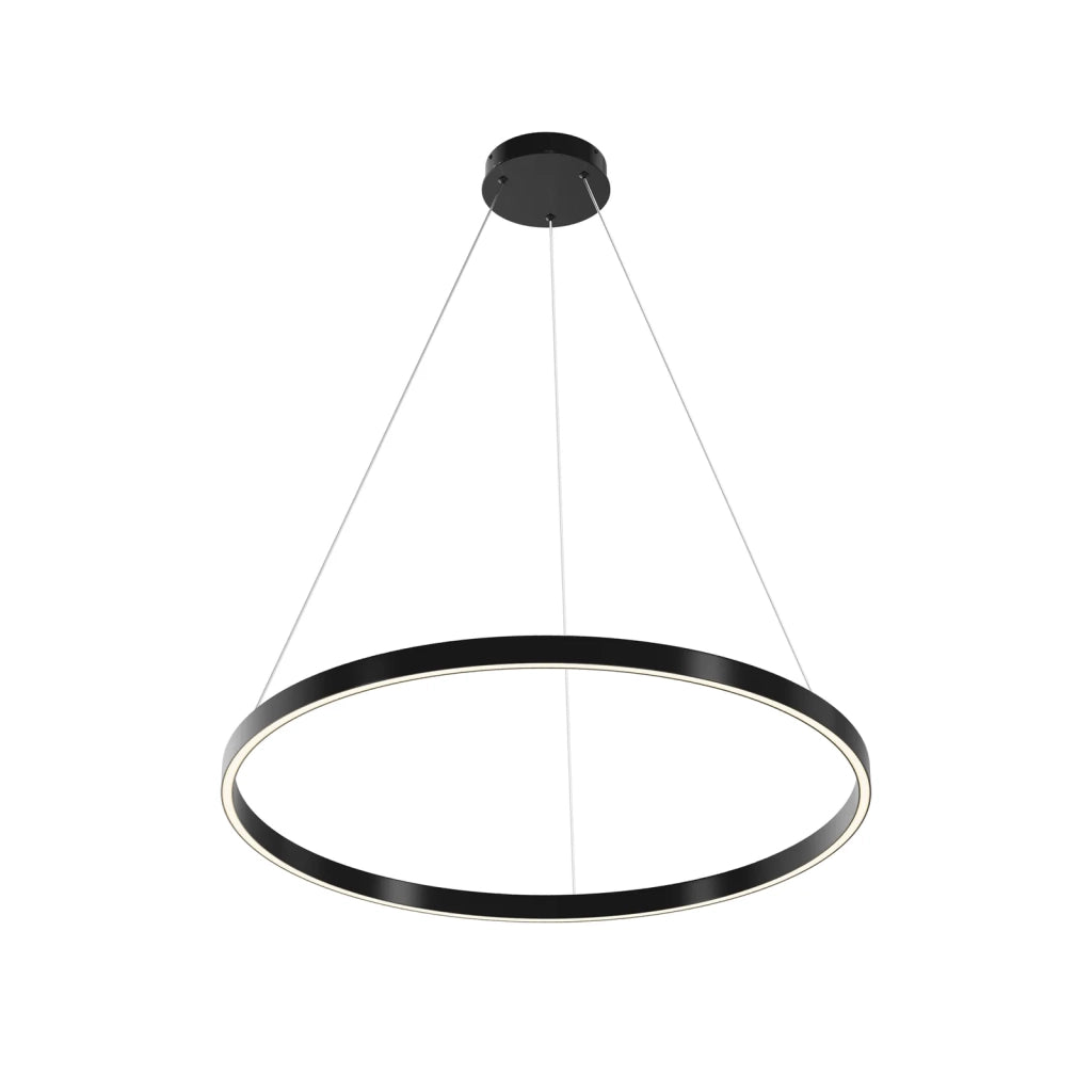 Maytoni Sospensione moderna Rim 1 luce LED integrato nero alluminio