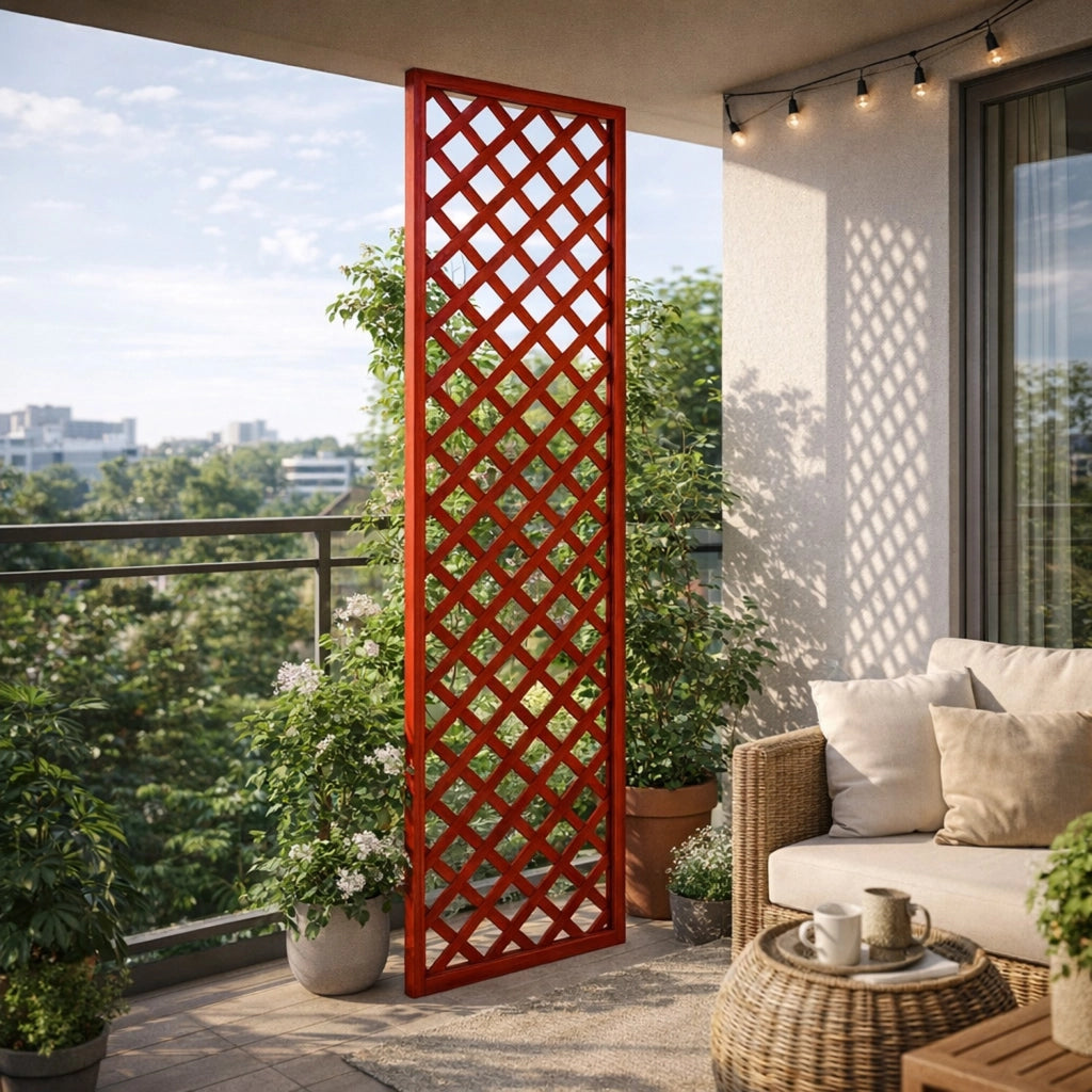 Traliccio In Legno Di Pino Impregnato Per Giardino Balcone E Terrazza Supporto Per Piante Rampicanti Grigliato Decorativo Frangivista Privacy Outdoor 60 x 180 Cm Legno Naturale