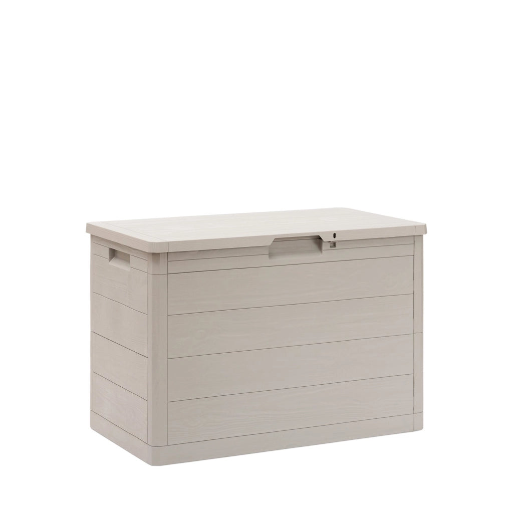 Baule multiuso Woody's 160 litri in resina effetto legno per interno ed esterno colore tortora Toomax