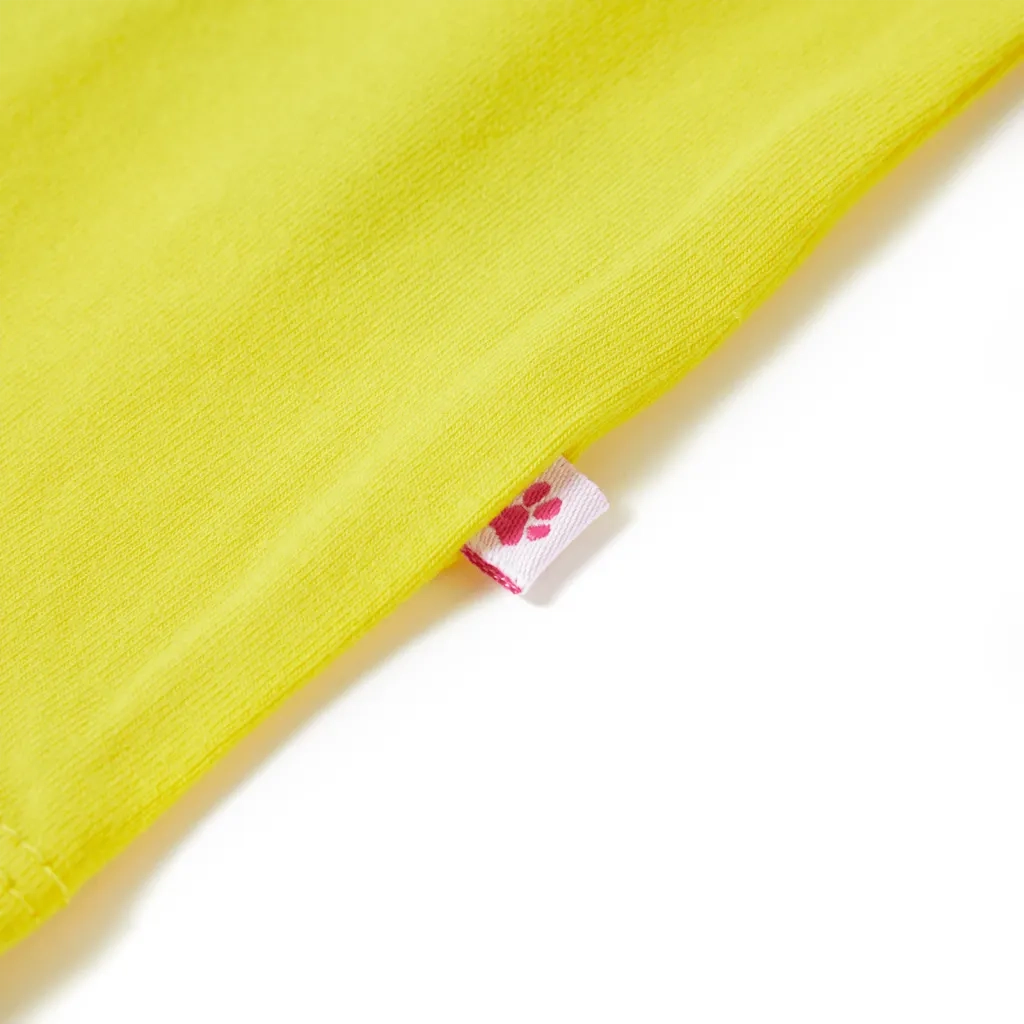 Maglietta Bambina Maniche Giallo Acceso 140