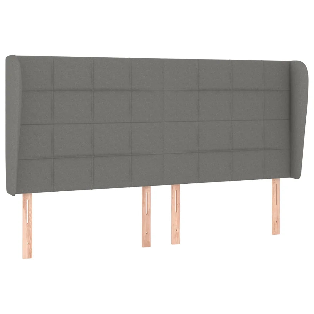 Testiera ad Orecchio-Testata con Orecchie GrigioScuro 183x23x118/128cm in Tessuto 174507