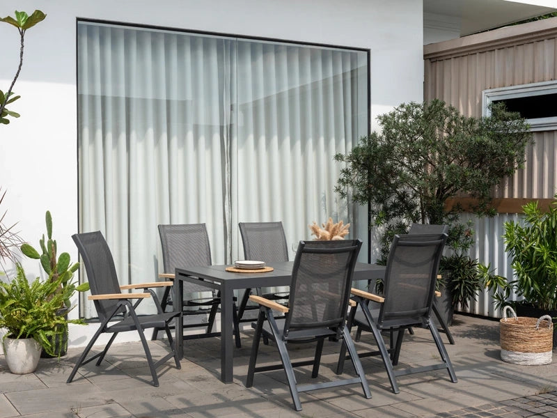 Essence - Poltrona pieghevole - ALU con braccioli in teak