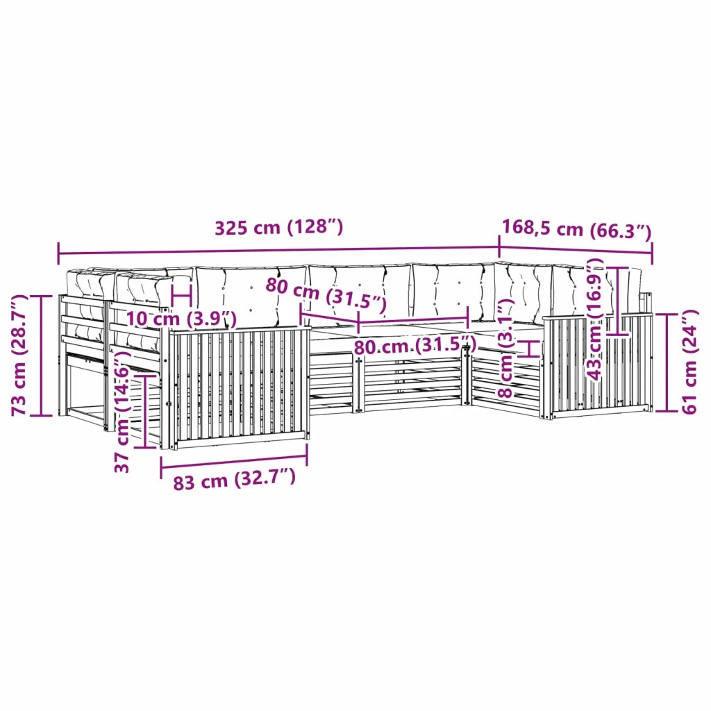 Set di divani da esterno 6 pcs Bianco e Beige 3391043
