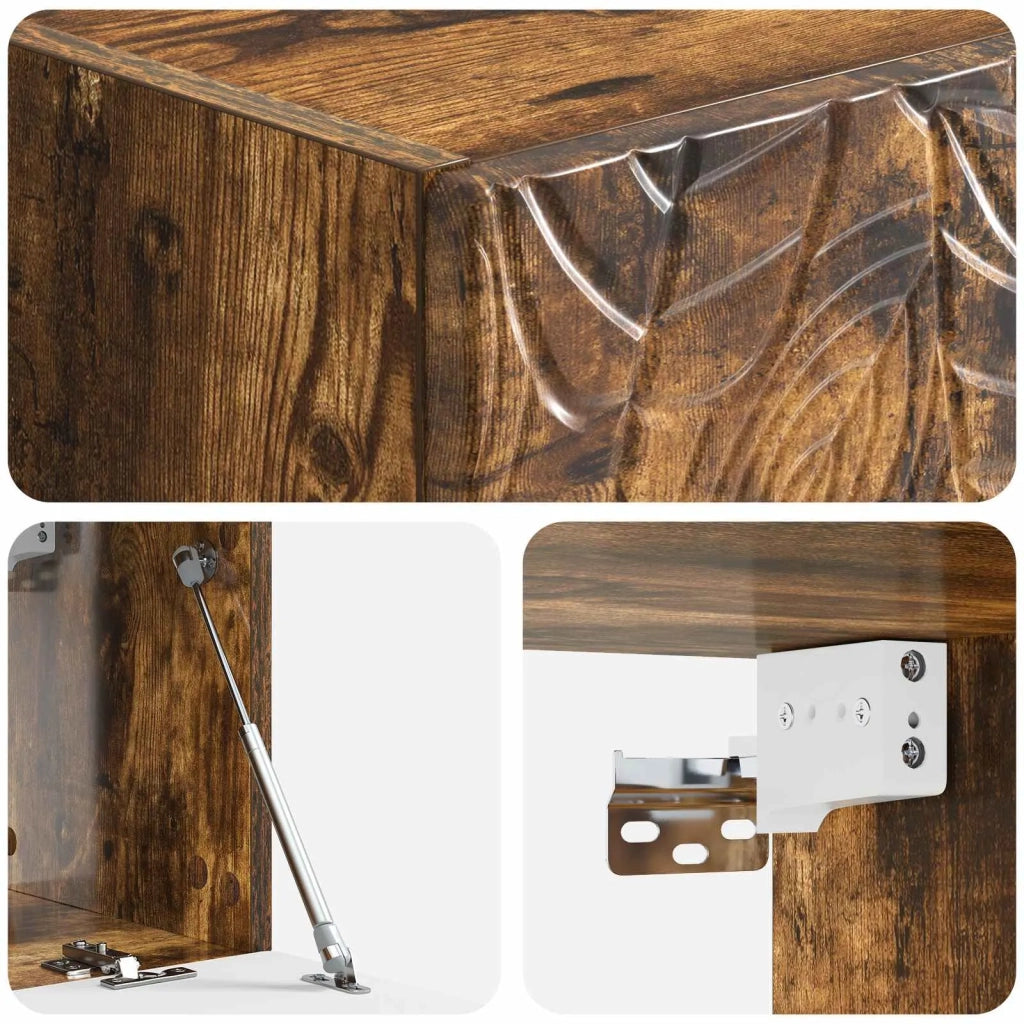 Mobile TV da Muro | Armadietto TV | Mobile Porta TV 59,5 x 31 cm Rovere Fumo