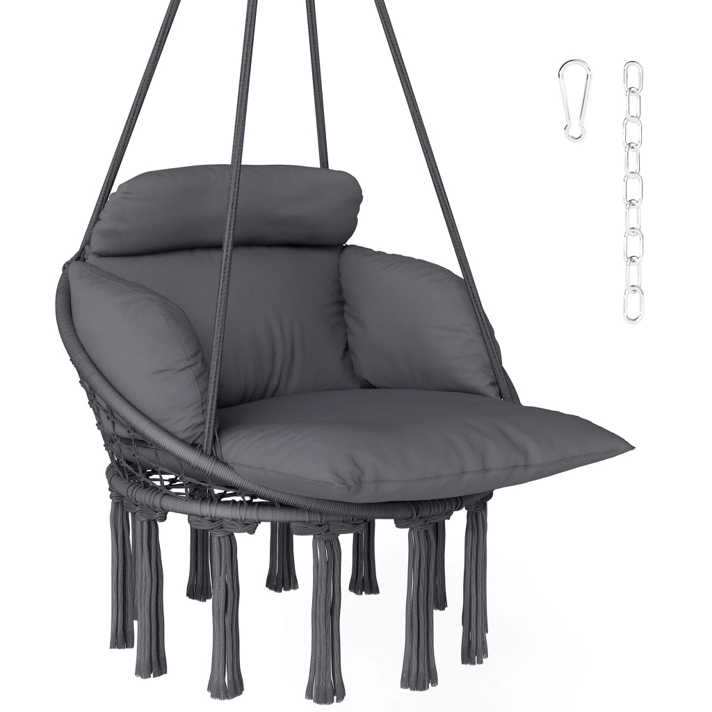 Poltrona sospesa con cuscino grande ¨C Minimal ¨C grigio scuro 80x60x40 cm