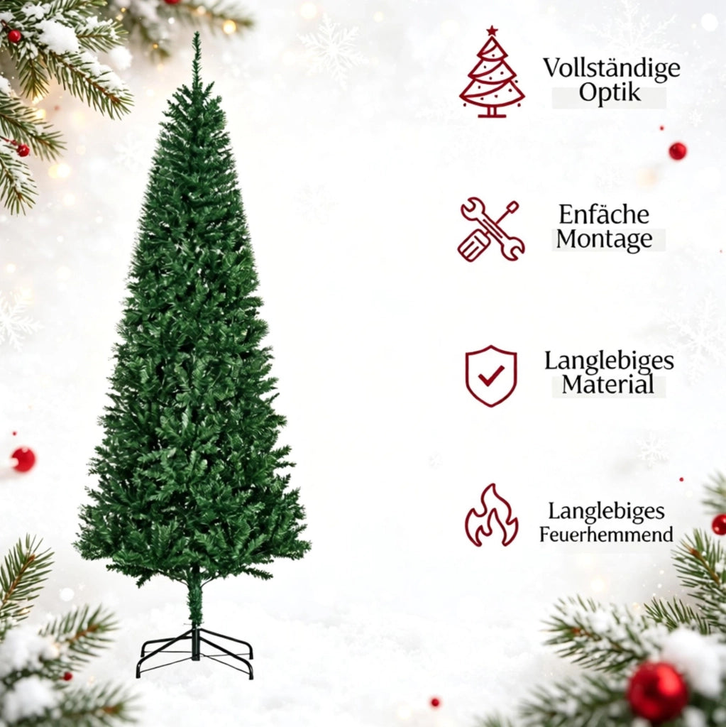 ALBERO DI NATALE Artificiale 210 cm Verde in PVC e Metallo