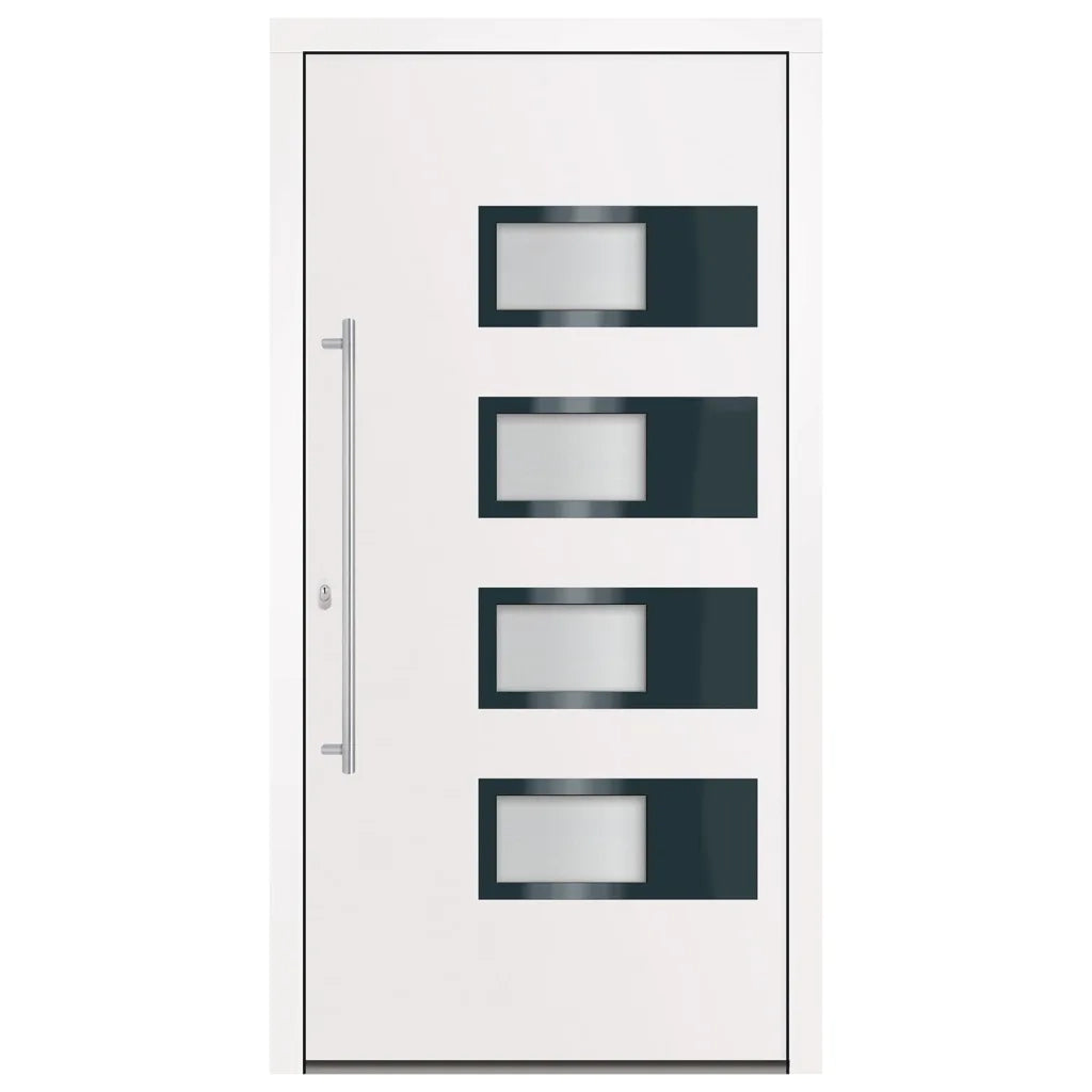 Porta Ingresso Bianca 100x200 cm in Alluminio e PVC 3157065