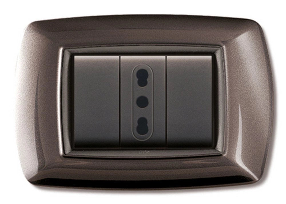 10pz placca life mod. living plastica, colore alluminio notte 3posti cod:ferx.6513