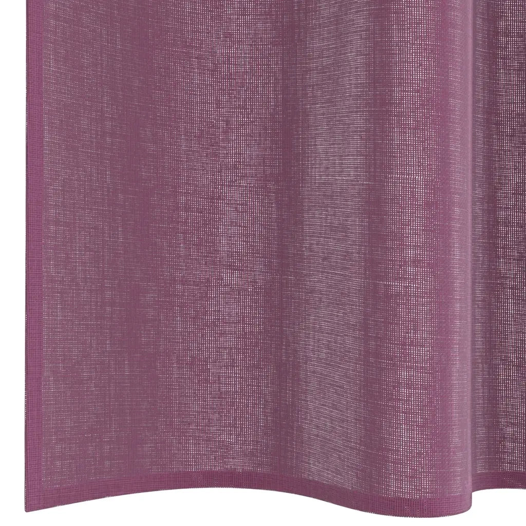 Tende in Voile con Tasche per Aste 2 pz Viola