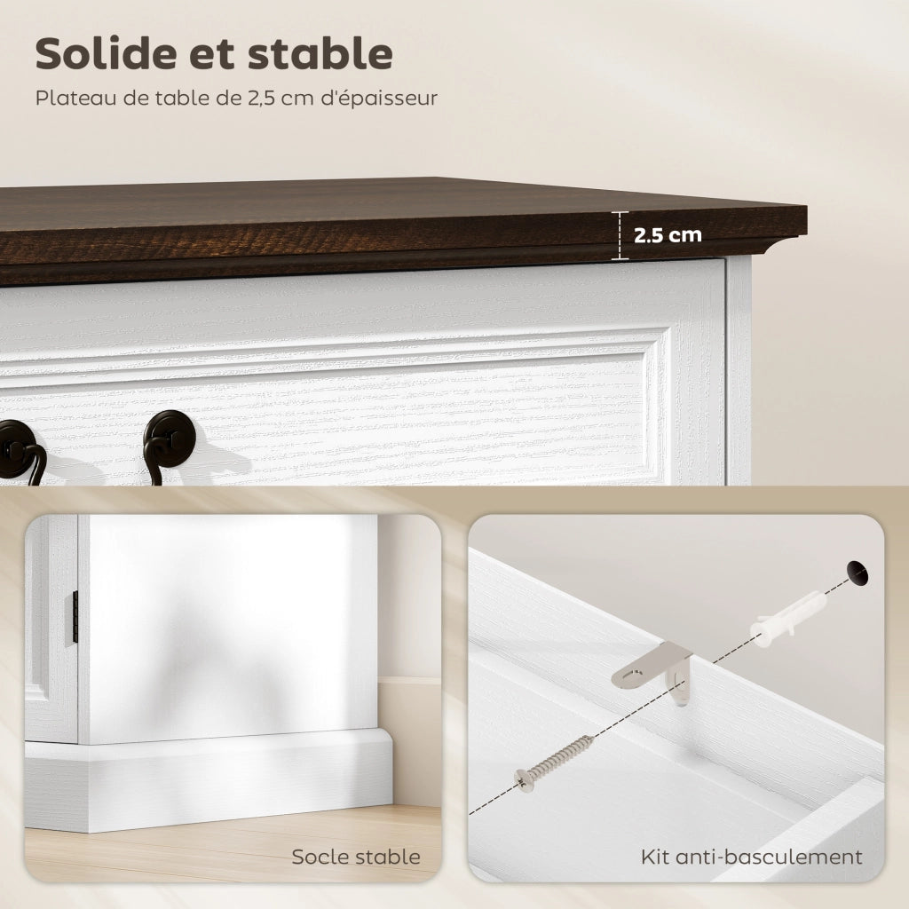 Credenza ¨C zephmum ¨C bianco e marrone 140x40x85cm