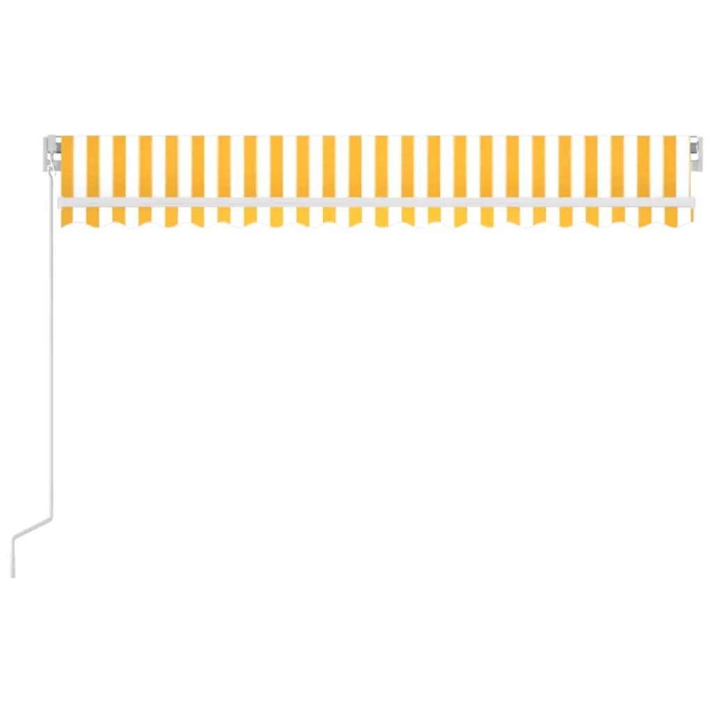 Tenda da Sole Retrattile Manuale 450x350 cm Gialla e Bianca 3068998