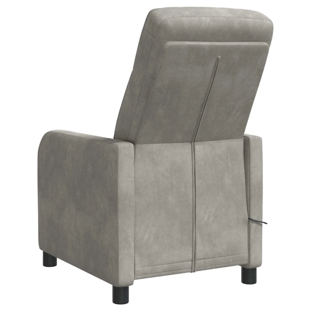 Poltrona Massaggiante Grigio Chiaro Velluto (V) 42035120
