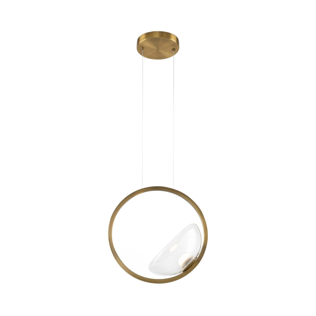 Lampada a sospensione LED Maytoni Lunare ottone vetro