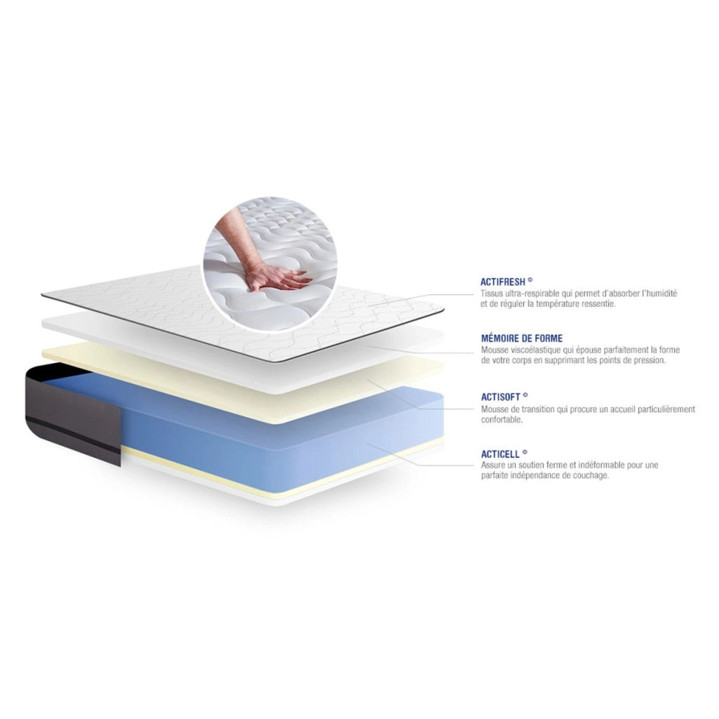 Materasso Actimemo night 133x183cm - Spessore : 20cm - Memory foam - Molto rigido