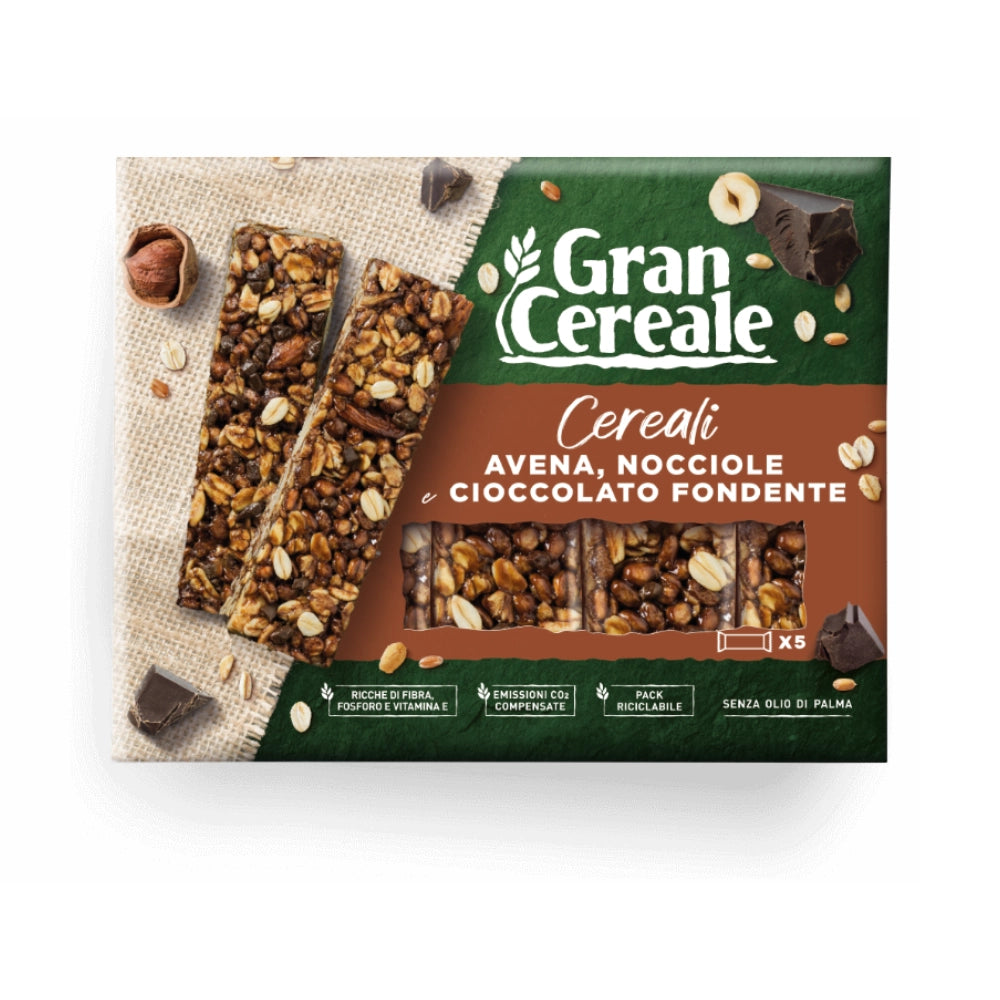 Gran cereale barrette cereali avena nocciole cioccolato fondente da 135 grammi