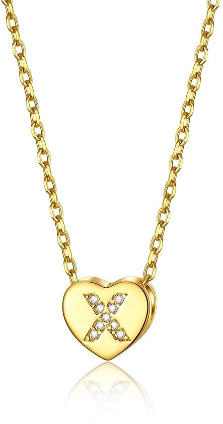 Catenina a forma di cuore 41 cm - Acciaio inox/Coppo - Catenina dorata - Collana a choker - Catenina per layering/Ketten - Ideale come regalo - Collana per collo