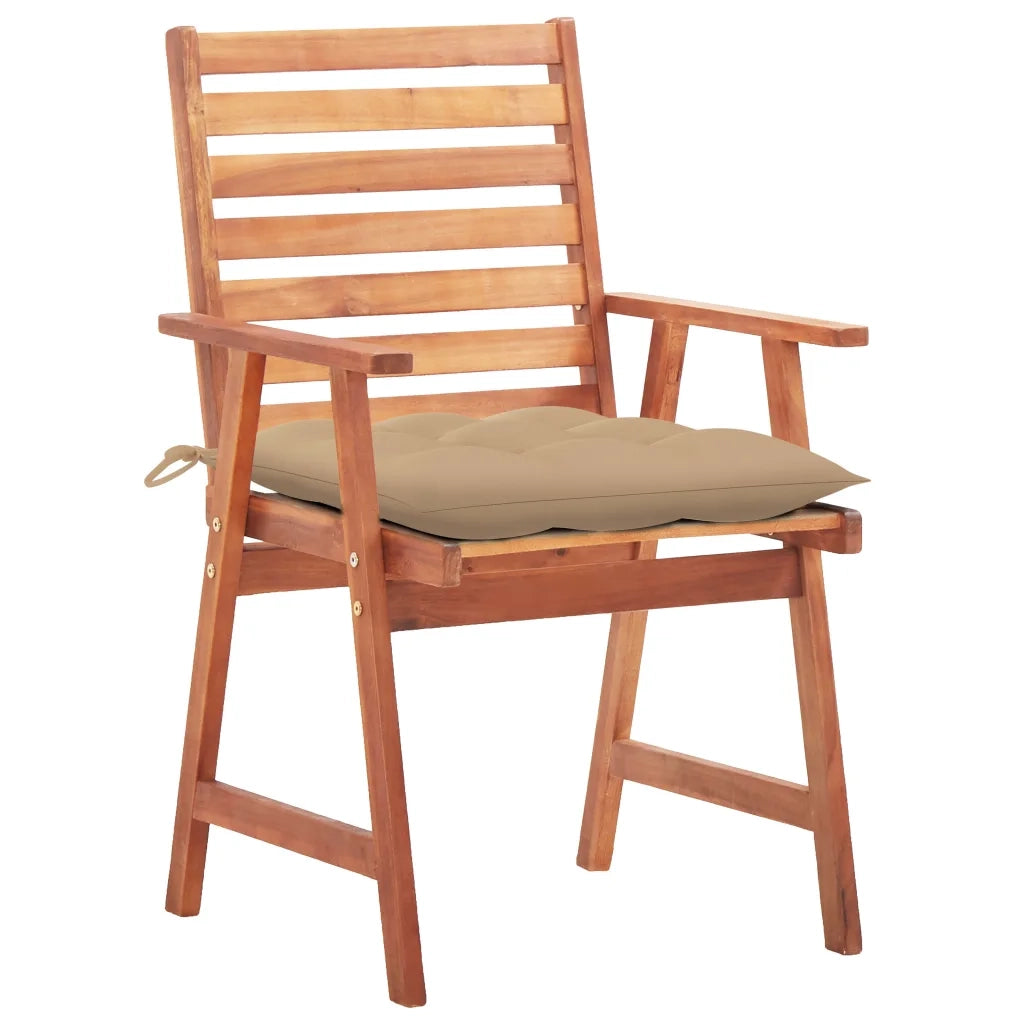 Sedie da Pranzo da Esterni con Cuscini 2 pz Massello di Acacia 3064338