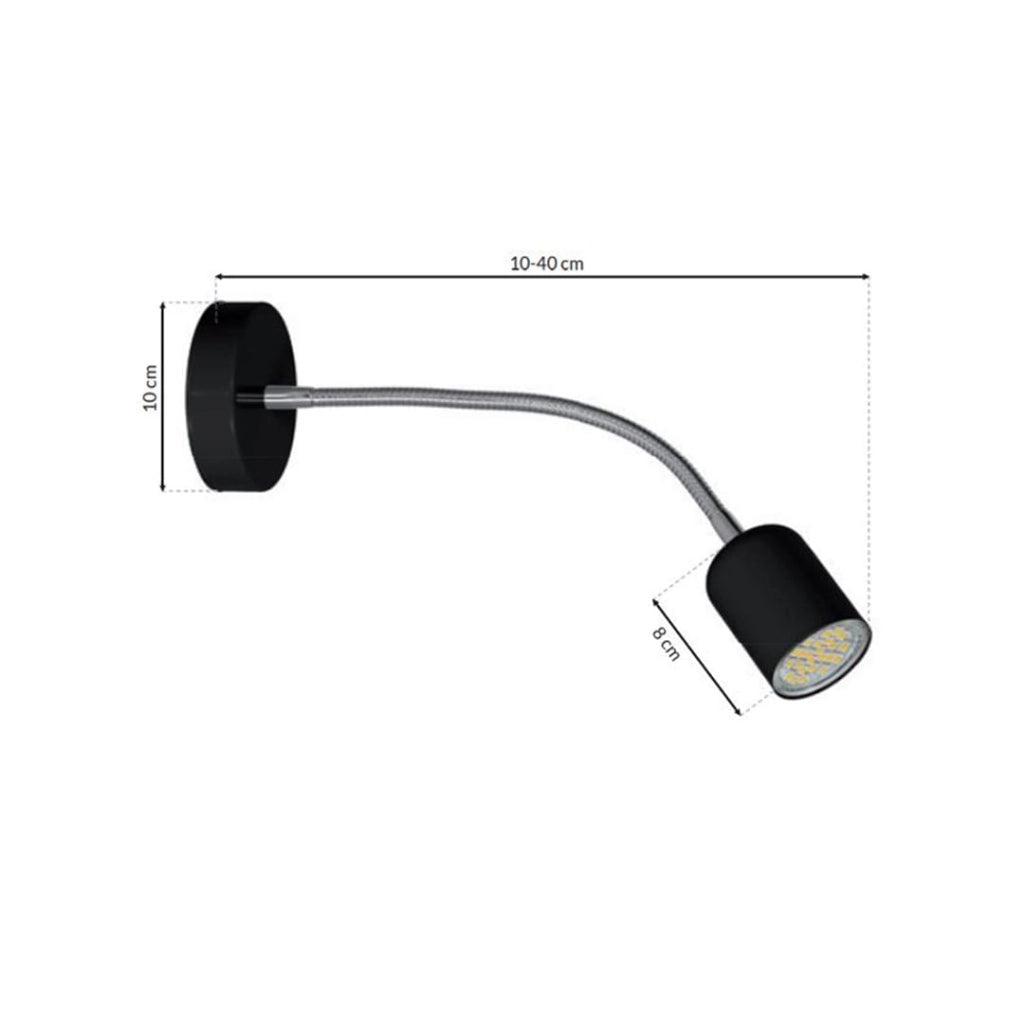 Applique MAXI Black orientabile 1 luce GU10 40W Milagro