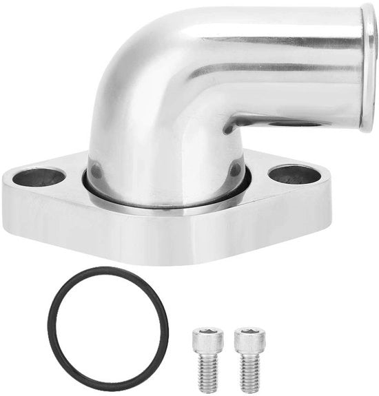 Alimentazione acqua a 90 gradi - Contenitore termostato - Viti in acciaio inossidabile - O-ring - Adatto per motori Chevy - Ideale per Hot Rods - Scarico acqua