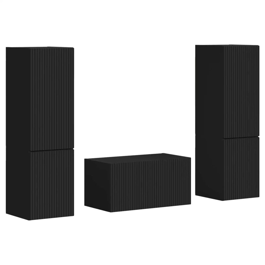 Set mobile TV 5 pcs Nero Legno multistrato 3409097